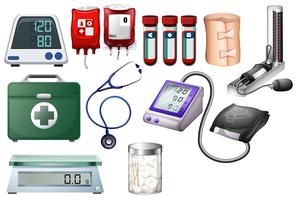 Medical and Nursing Equipments on White Background vector