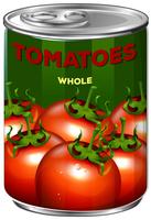 Lata de tomates enteros vector