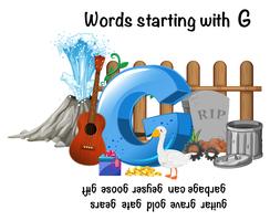 Words STarting with Letter G vector