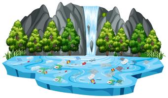 Isolated pollution in nature vector