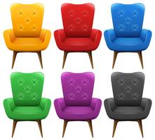 Un conjunto de silla de colores vector