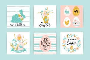 Felices Pascuas. Plantillas vectoriales con diseño de letras vector