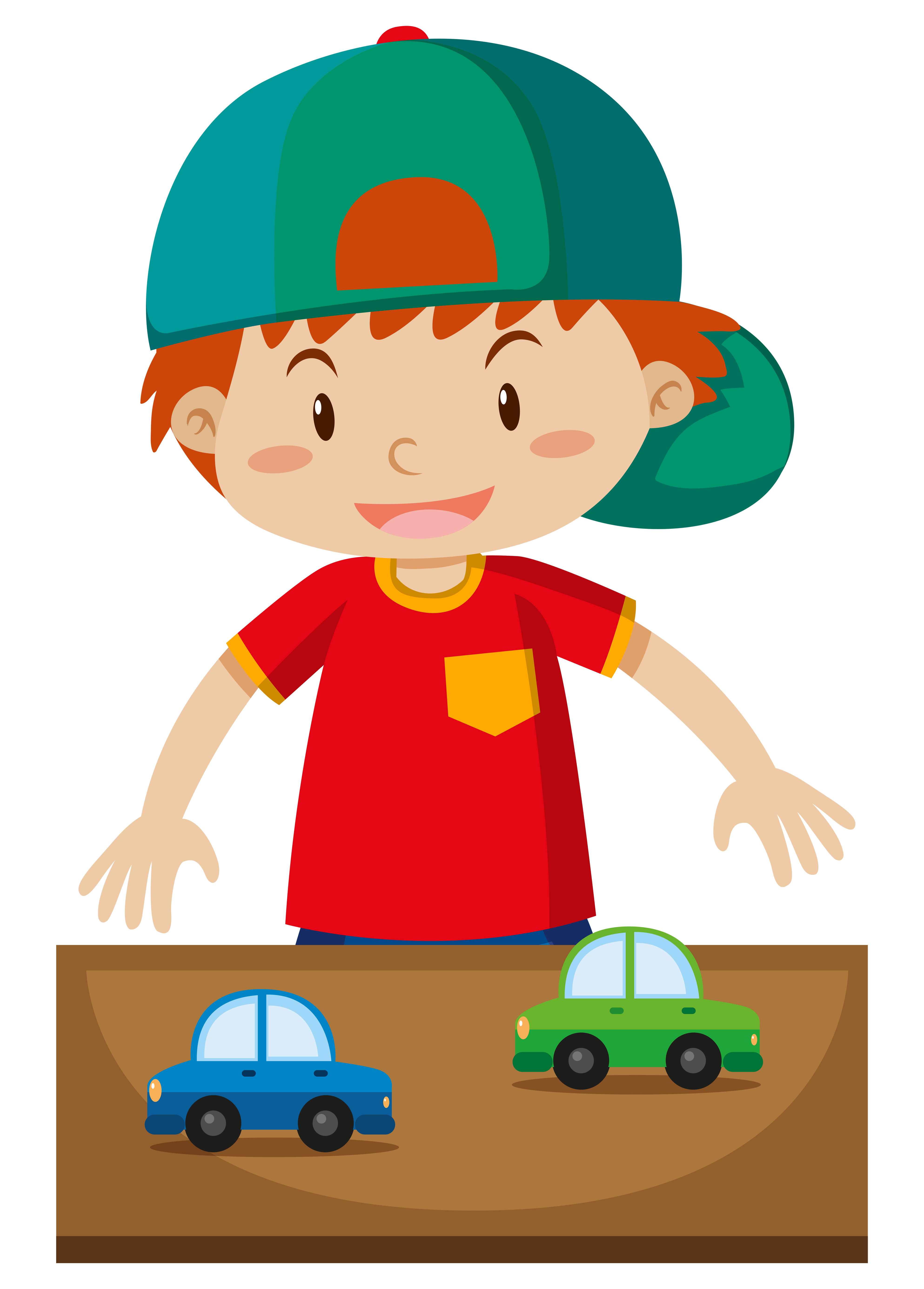Niño jugando a los coches de juguete - Descargar Vectores Gratis, Illustrator Graficos, Plantillas Diseño