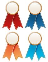 Different design of ribbons in four colors vector