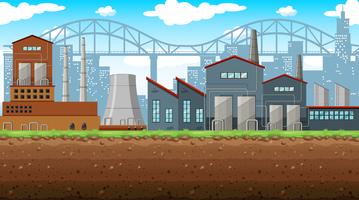 Factory on the field vector