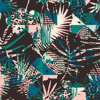 Seamless exotic pattern with tropical plants. vector