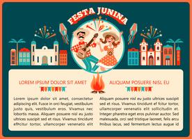 Fiesta latinoamericana, la fiesta de junio de Brasil. Ilustración vectorial vector