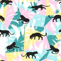 Seamless pattern with abstract leopards. vector