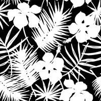 Seamless exotic pattern with tropical plants.