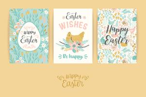 Happy Easter. Vector templates for card, poster, flyer and other users.