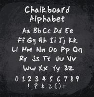 Vector illustration of chalked alphabet. Imitation texture of chalk