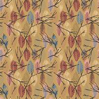 Abstract autumn seamless pattern with leaves. vector