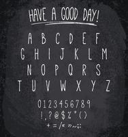 Vector illustration of chalked alphabet