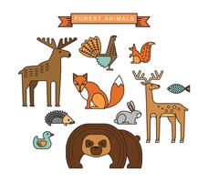 Vector illustrations of forest animals.