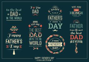 Happy Father s Day Design Collection In Retro Style. vector