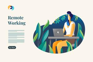 Remote Working. Freelance worker vector illustration