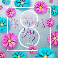 Tarjeta de felicitación del día de la mujer vector