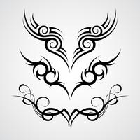 three black tribal tattoo motive on white background vector