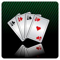 Ilustración de casino con cartas de poker