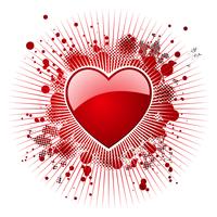 Valentine's day illustration with glossy red hearts. vector