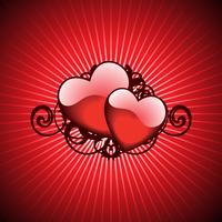 valentine's day illustration with lovely hearts vector