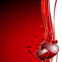 Valentine's day illustration with glossy red hearts. vector