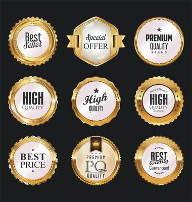 Luxury premium golden badges and labels
