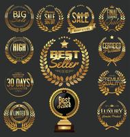 Golden laurel wreath premium quality collection vector