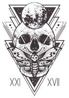 Skull Sacred Geometry Design vector