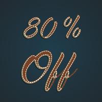 Realistic leather percentage set, vector illustration