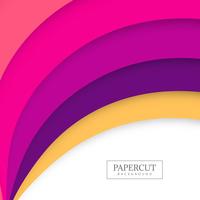 Ilustración colorida del diseño colorido de la onda de Papercut vector