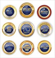 Luxury premium golden badges and labels vector