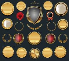 Luxury premium golden badges and labels vector