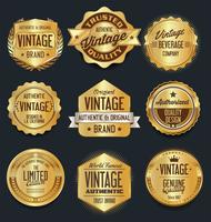 Luxury premium golden badges and labels vector