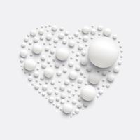 Heart made by realistic spheres vector