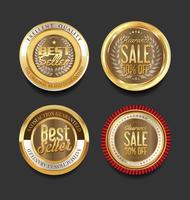 Luxury premium golden badges and labels vector