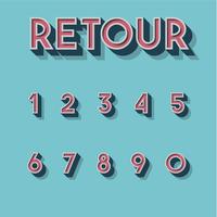 Retro 3D font set, vector illustration