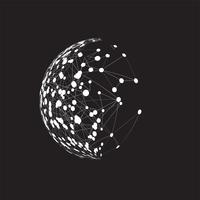 World globe on a black background, vector illustration