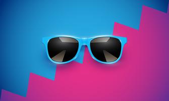 Realistic vector sunglasses on a colorful background, vector illustration