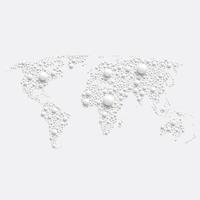 White world map made by balls, vector illustration