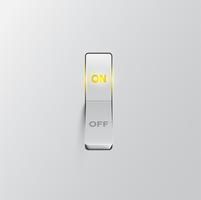 Realistic switch (ON), vector illustration