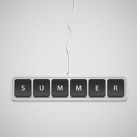 Realistic keyboard with 'SUMMER', vector illustration