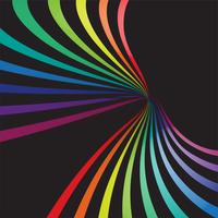 Colorful lines in 3D on black background, vector illustration