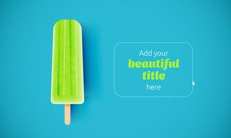 Colorful ice creams on blue background, vector illustration