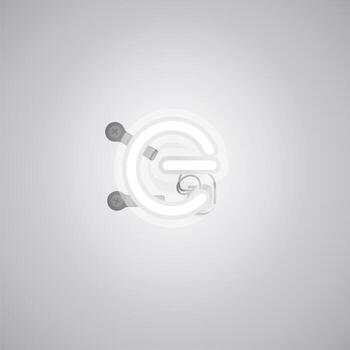 Gray realistic neon character with wires and console from a fontset, vector illustration
