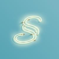 Realistic neon character from a fontset, vector illustration