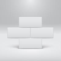 White template for websites or products, realistic vector illustration