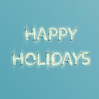 'HAPPY HOLIDAYS' - Realistic neon sign, vector illustration