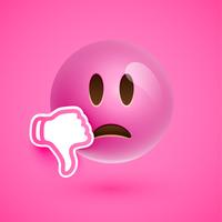 Emoticon with thumbs up, vector illustration