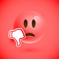 Emoticon with thumbs up, vector illustration